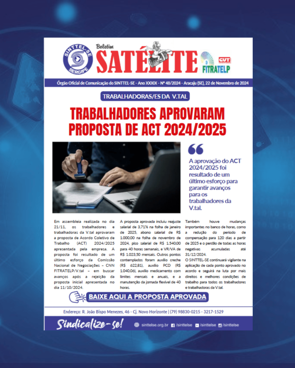 Trabalhadores da V.tal Aprovaram Proposta de ACT 2024/2025