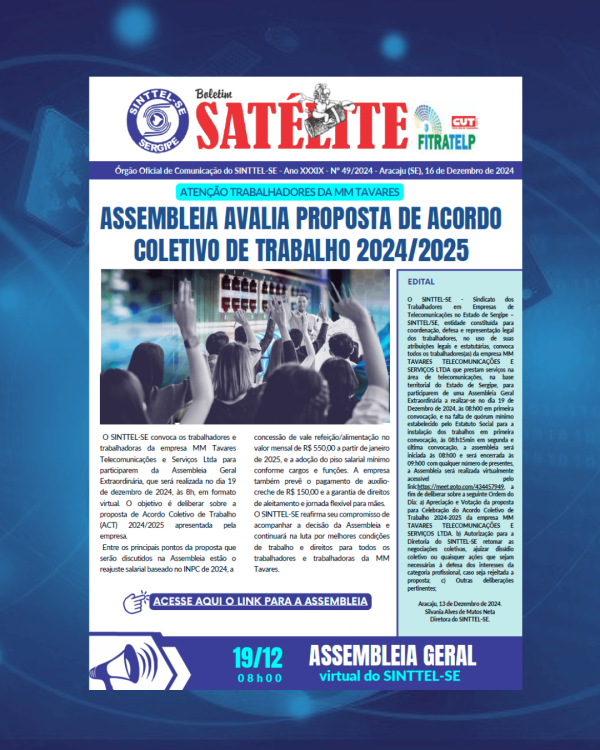 Assembleia da proposta de ACT 2024/2025 da MM Tavares